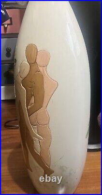 Designer Italian Ceramic Vase Signed Dated Les Boy