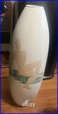 Designer Italian Ceramic Vase Signed Dated Les Boy