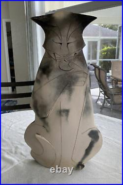 Dewey Studio ART POTTERY Large Cat by Mary Gates Dewey 1993 4 Signed Sculpture