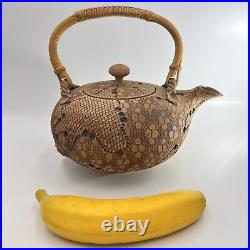 Don McWhorter Stoneware Signed Snake Skin Teapot & Lid Ceramic Art Pottery