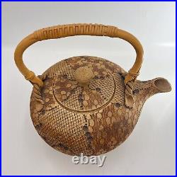 Don McWhorter Stoneware Signed Snake Skin Teapot & Lid Ceramic Art Pottery