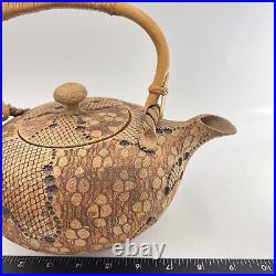 Don McWhorter Stoneware Signed Snake Skin Teapot & Lid Ceramic Art Pottery
