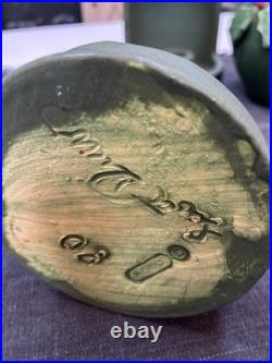 Door Art Pottery Attributed Scott Draves Matte Green 4pc Wall Shrine Candle Set