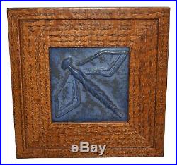 Door Pottery Arts And Crafts Blue Small Dragonfly Ceramic Tile
