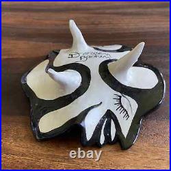 Doreen Baskin Hand Painted Ceramic Art Pottery Footed Bowl Face Nude Woman