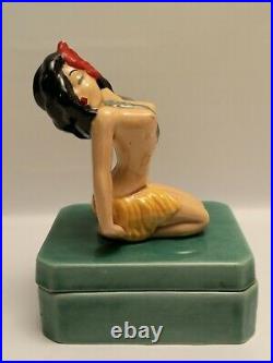 Dorothy Kindell Pottery Topless Figurine Top Dresser Trinket Box Nice