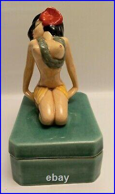 Dorothy Kindell Pottery Topless Figurine Top Dresser Trinket Box Nice
