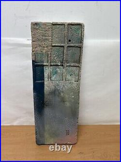 Douglas Kenney 1995 Signed Ceramic Art Pottery Abstract Decorative Relief Tile