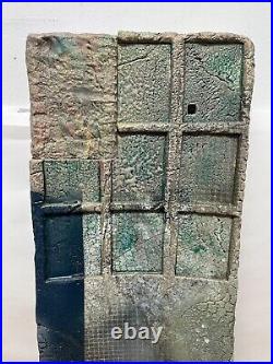 Douglas Kenney 1995 Signed Ceramic Art Pottery Abstract Decorative Relief Tile