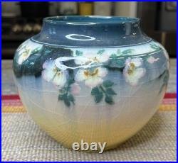 Early Rookwood Art Pottery Apple Blossom Floral Glazed Vase Edward T. Hurley
