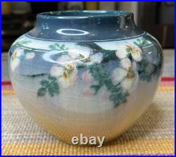Early Rookwood Art Pottery Apple Blossom Floral Glazed Vase Edward T. Hurley