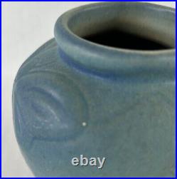 Early Van Briggle Pottery Butterfly Vase 4 Ming Blue c1920 Dirty Bottom