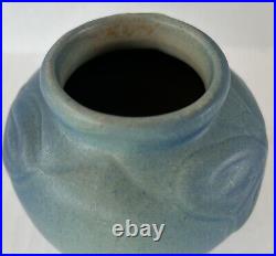 Early Van Briggle Pottery Butterfly Vase 4 Ming Blue c1920 Dirty Bottom