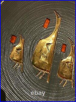 Elbee Italy 12 Fratelli Fanciullacci Wall Art Signed Numbered Gold Birds Round