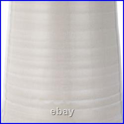 Elegant Off White Art Pottery Ceramic Table Lamp 33 in Crackled Classic Curved