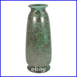 Elisabeth Sorensen Studio Art Pottery Bronze Green Verdigris Glaze Ceramic Vase