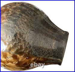 Elliott Newton Art Pottery Pitcher Brown & Copper Crystalline Glaze Signed 23