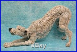 English Raku Art Pottery Stretching Lurcher Signed Potter Sculptor Brian Andrew