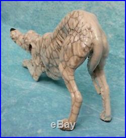 English Raku Art Pottery Stretching Lurcher Signed Potter Sculptor Brian Andrew