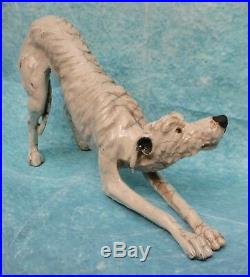 English Raku Art Pottery Stretching Lurcher Signed Potter Sculptor Brian Andrew