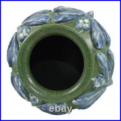 Ephraim Faience 2002 Hand Made Art Pottery Blue Dragonfly Green Ceramic Vase 222