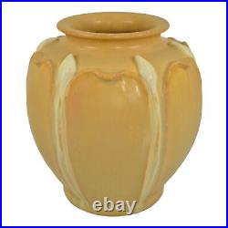 Ephraim Faience 2002 Hand Made Art Pottery Ivory Bud Yellow Ceramic Vase 230