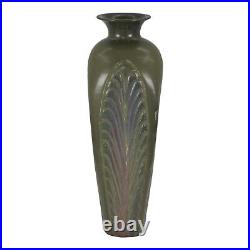 Ephraim Faience 2006 Hand Made Art Pottery Experimental Green Ceramic Vase