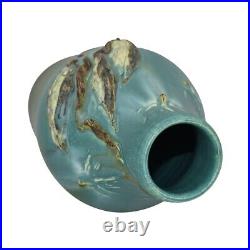Ephraim Faience 2007 Arts and Crafts Art Pottery Milkweed Blue Ceramic Vase 506