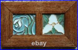 Ephraim Pottery Framed Diptych Tile Trillium and Snowdrop