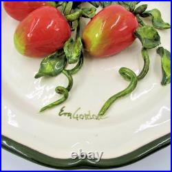 Eva Gordon 3D Plum Tomatoes Ceramic 12 Signed 3D Wall Art Plate Pottery