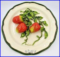 Eva Gordon 3D Plum Tomatoes Ceramic 12 Signed 3D Wall Art Plate Pottery