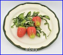 Eva Gordon 3D Plum Tomatoes Ceramic 12 Signed 3D Wall Art Plate Pottery