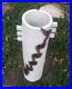Excellent Mid Century Modern Ribbed Abstract Art Pottery Vase 11 3/4