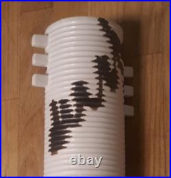 Excellent Mid Century Modern Ribbed Abstract Art Pottery Vase 11 3/4