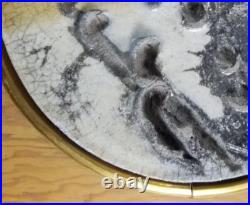 Fine Decorative Ceramic Asian Art Pottery Tile in Wood Frame ca. 20th c