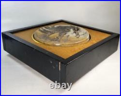 Fine Decorative Ceramic Asian Art Pottery Tile in Wood Frame ca. 20th c