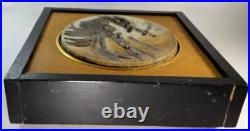 Fine Decorative Ceramic Asian Art Pottery Tile in Wood Frame ca. 20th c