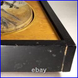 Fine Decorative Ceramic Asian Art Pottery Tile in Wood Frame ca. 20th c
