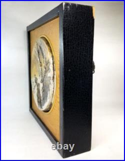Fine Decorative Ceramic Asian Art Pottery Tile in Wood Frame ca. 20th c