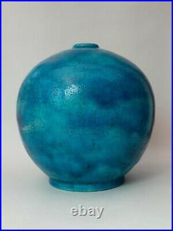 Fine French Art Deco Edmond Raoul Lachenal Ceramic Pottery Ball Vase Lamp Base