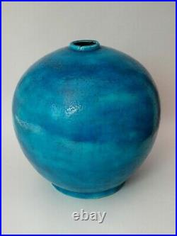 Fine French Art Deco Edmond Raoul Lachenal Ceramic Pottery Ball Vase Lamp Base