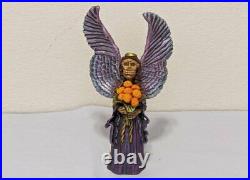 Folk Art Angel w Floral Bouquet, Angel Art, Ceramic Figurine, Mexican Folk Art