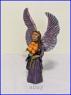 Folk Art Angel w Floral Bouquet, Angel Art, Ceramic Figurine, Mexican Folk Art