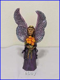 Folk Art Angel w Floral Bouquet, Angel Art, Ceramic Figurine, Mexican Folk Art