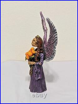 Folk Art Angel w Floral Bouquet, Angel Art, Ceramic Figurine, Mexican Folk Art