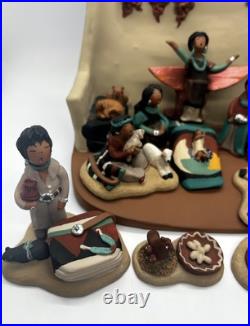 Folk Art Pottery Pueblo Crèche Nativity Terra Cotta Ceramic April Romo De Vivar