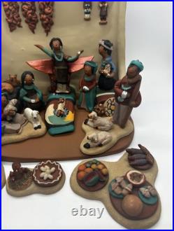 Folk Art Pottery Pueblo Crèche Nativity Terra Cotta Ceramic April Romo De Vivar
