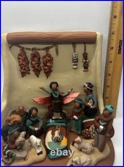 Folk Art Pottery Pueblo Crèche Nativity Terra Cotta Ceramic April Romo De Vivar