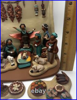 Folk Art Pottery Pueblo Crèche Nativity Terra Cotta Ceramic April Romo De Vivar