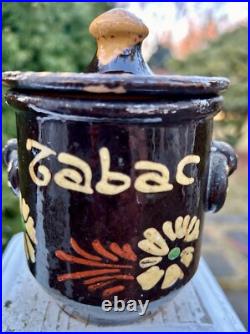 French Antique Art Pottery Ceramic Earthenware 18th' Tobacco Cigarette